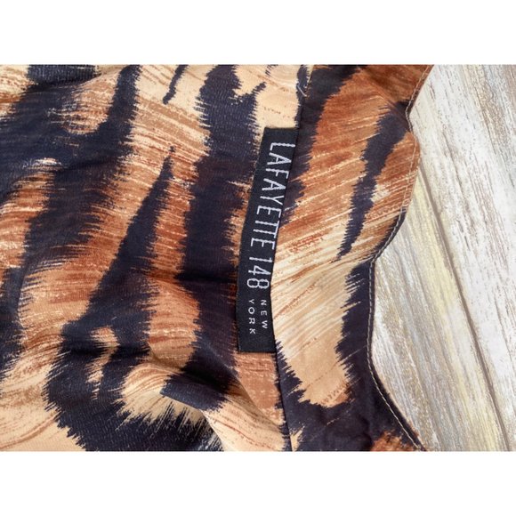 Lafayette 148 New York Tiger Print Blouse - Picture 11 of 15